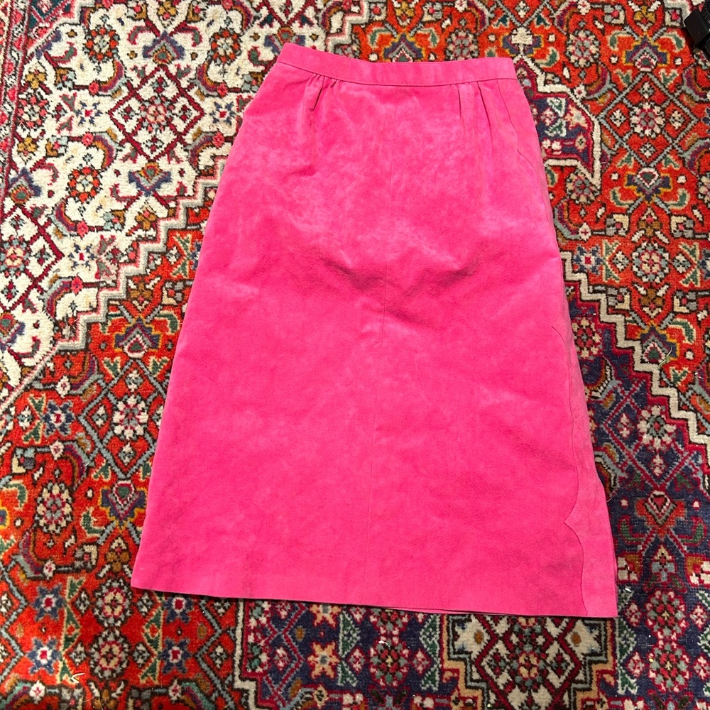 Hot pink handmade leather skirt!